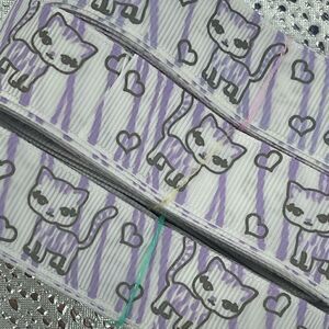 Grosgrain Ribbon NEW 7/8” 5 yards yds 5/$20 Kitty cat purple zebra stripes